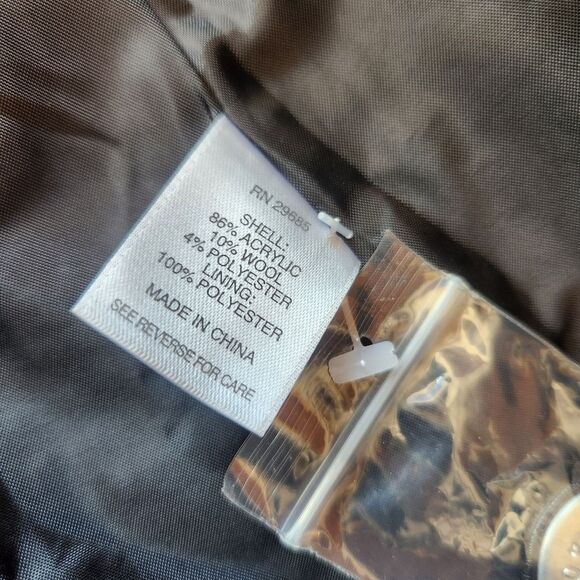 Pendleton Vintage Pleather Trim‎ Tweed Blazer Jacket Green, Gold & Black Size 10 - Picture 8 of 10